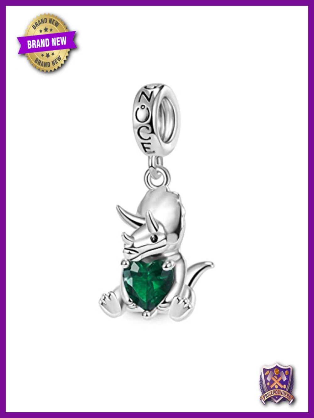 Sterling Silver Animal Charms Heart Gemstone Bead, 925 Silver Bracelet Charm